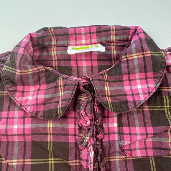 Toddler Girl's Pink Plaid Button Down Top Size 2T - Picture 3 of 10